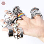 Coffret cadeau d'anneaux de gland, 15 designs différents