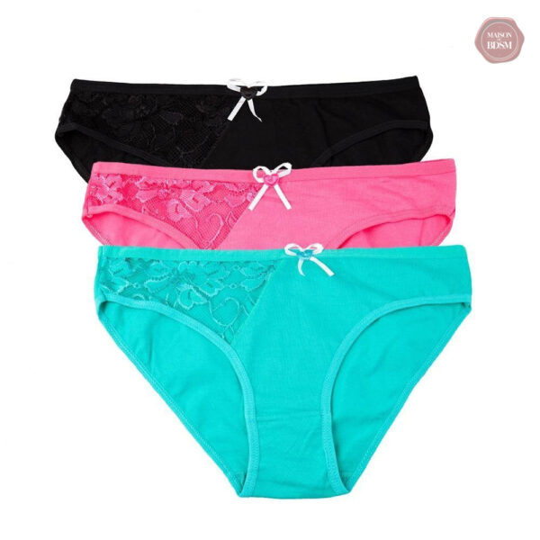 3-culottes-en-coton-et-dentelle-sissy-1 Culottes en coton et dentelle Sissy, ensemble de 3 pièces