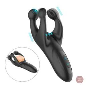Vibromasseur silicone testicules 3 tiges