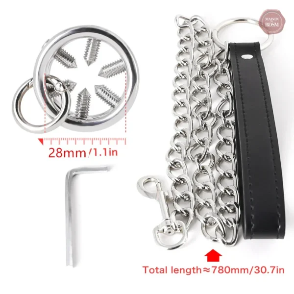 Anneau de torture avec fixation pour jeux intenses