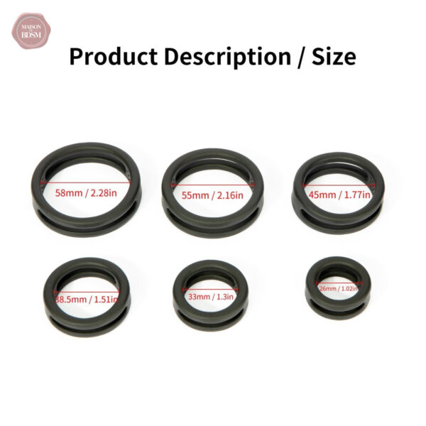 6 anneaux de gland en silicone pour un confort optimal
