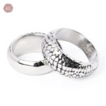 Bague Gland Écailles de Dragon en Acier et Or 24K