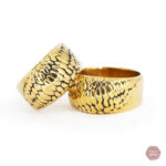 Bague Gland moderne en acier et or 24K