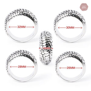 Bague Gland en acier inoxydable et or 24K