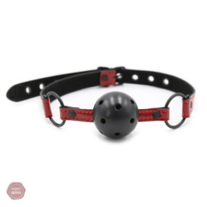 Bâillon boule en cuir pour des jeux de soumission