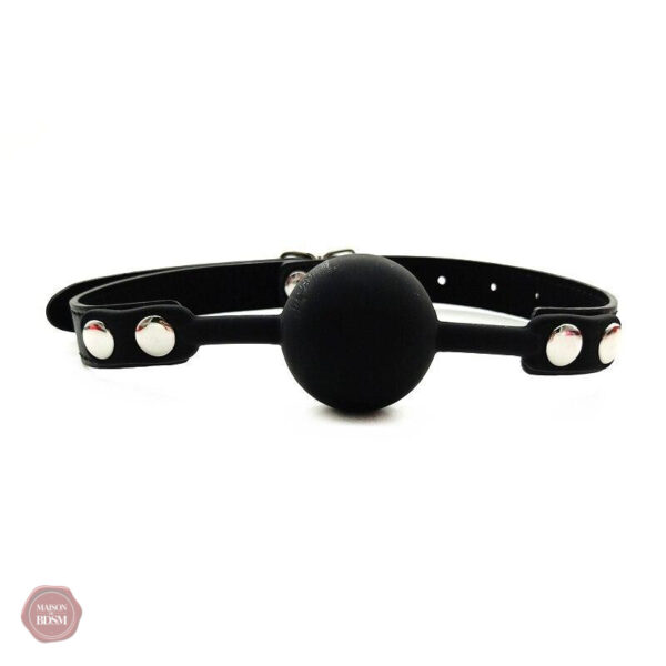 baillon-boule-noir-1 Bâillon boule noir en silicone pour un confort optimal