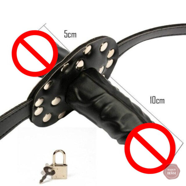 Accessoire BDSM : bâillon boule avec double gode
