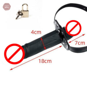 Bâillon en cuir avec double stimulation intégrée