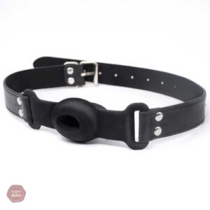 Bâillon Drool Hole Noir - accessoire de jeu érotique