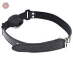 Accessoire BDSM - bâillon noir à effet drool hole