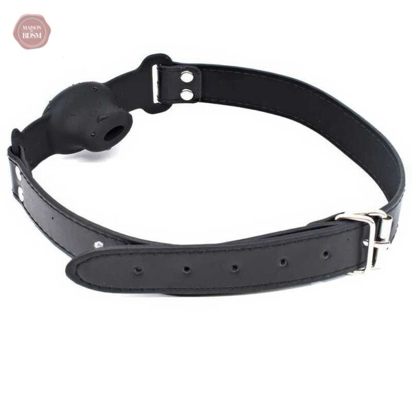 Accessoire BDSM - bâillon noir à effet drool hole