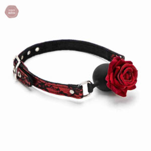 Bâillon boule avec design floral, idéal pour le plaisir