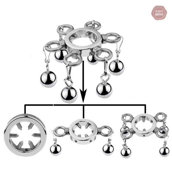 Accessoire de torture pour le sexe masculin en métal