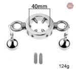 Accessoire BDSM en acier pour étirement des testicules