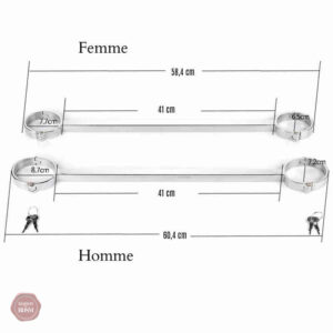 Menottes avec barre pour une expérience de bondage