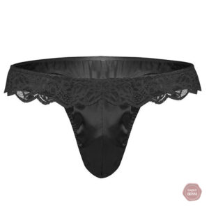 Bikini brillant avec finition en dentelle délicate