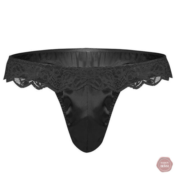Bikini brillant avec finition en dentelle délicate