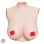 Col Rond C-D Faux seins travestis Blanc Ivoire