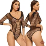 Bodysuit féminin, maille fine et design provocateur