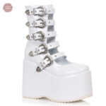 Bottine 500-ASH en simili cuir blanc, style talons hauts Sissy