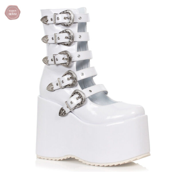 bottine-500-ash-simili-cuir-blanc-1 Bottine 500-ASH en simili cuir blanc, style talons hauts Sissy