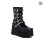 Bottine 500-ASH en simili cuir noir