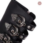 Bottine noire avec talons hauts Sissy