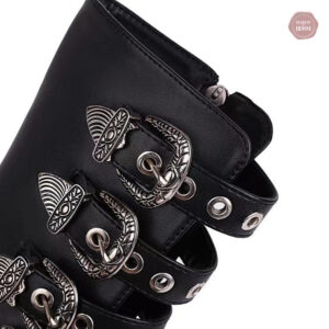 Bottine noire avec talons hauts Sissy