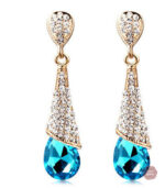 Élégantes boucles d'oreilles en cristal ANNE, style Sissy