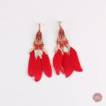 Design plume unique, boucles d'oreilles clip