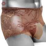 Boxer en dentelle Sissy avec pochette bombée