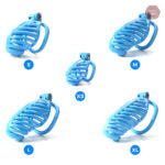 Cage de chasteté imprimée en 3D, couleur bleue