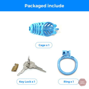 Accessoire de chasteté bleu, élégant et moderne
