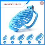 Cage de chasteté sexy, teinte bleue attrayante