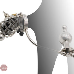 Cage à pénis avec fixation de plug anal