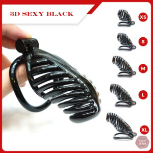 Cage à pénis sexy 3D, modèle noir