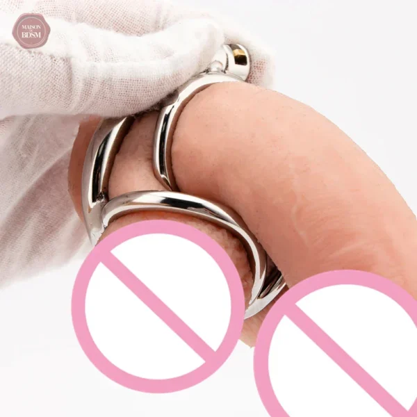 Cage de chasteté avec séparateur testicules en métal