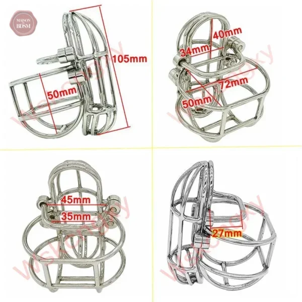 Cage de chasteté moderne en acier pour le confort