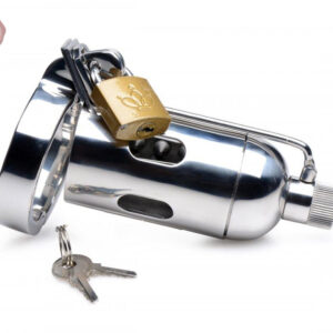 Accessoire BDSM avec chambre à pointes pour la chasteté