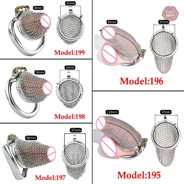 Cage de chasteté en maille pour contrôle masculin
