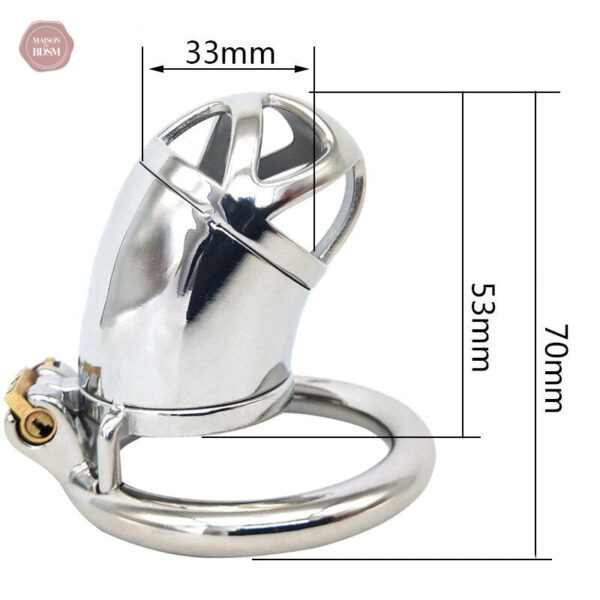 Cage de chasteté soumise en acier inoxydable