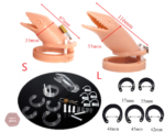 Cage de chasteté en plastique, modèle beige