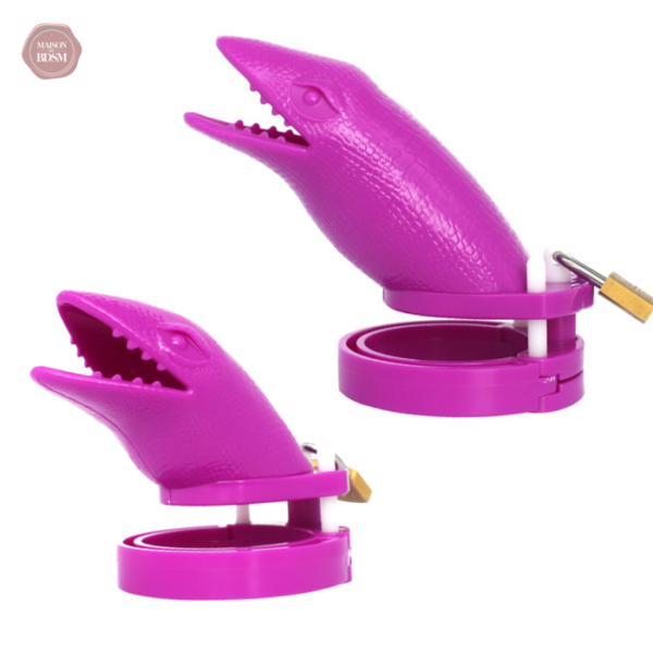 cage-de-chastete-alligator-violet-1 Cage de chasteté plastique L'alligator Violet
