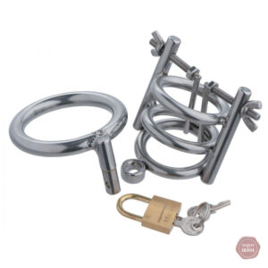 Cage de chasteté CBT, design Deluxe avec écarteur intégré