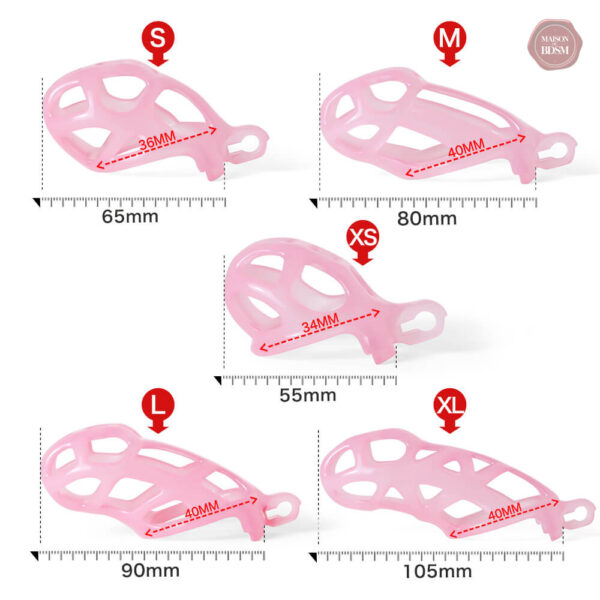 Cage de chasteté rose pour adultes