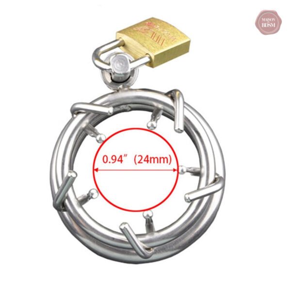 Cage de Chasteté Courte pour homme avec design barbelé