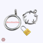 Accessoire de chasteté courte pour homme, style barbelé
