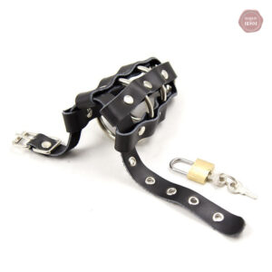 Cage de chasteté cuir, design élégant et discret