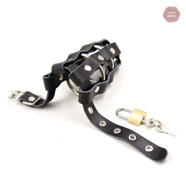 Cage de chasteté cuir, design élégant et discret