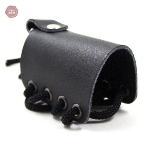 cage-de-chastete-cuir-lacet-1 Cage de chasteté en cuir avec lacet